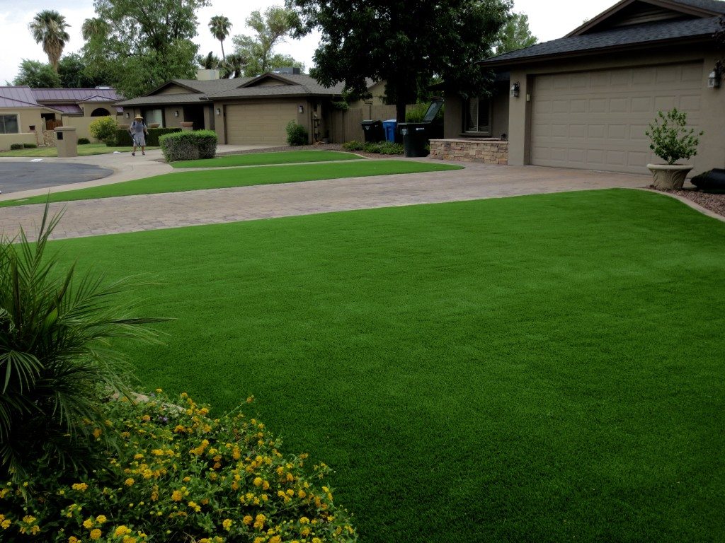Front Yard Synthetic Lawn in Phoenix, AZ