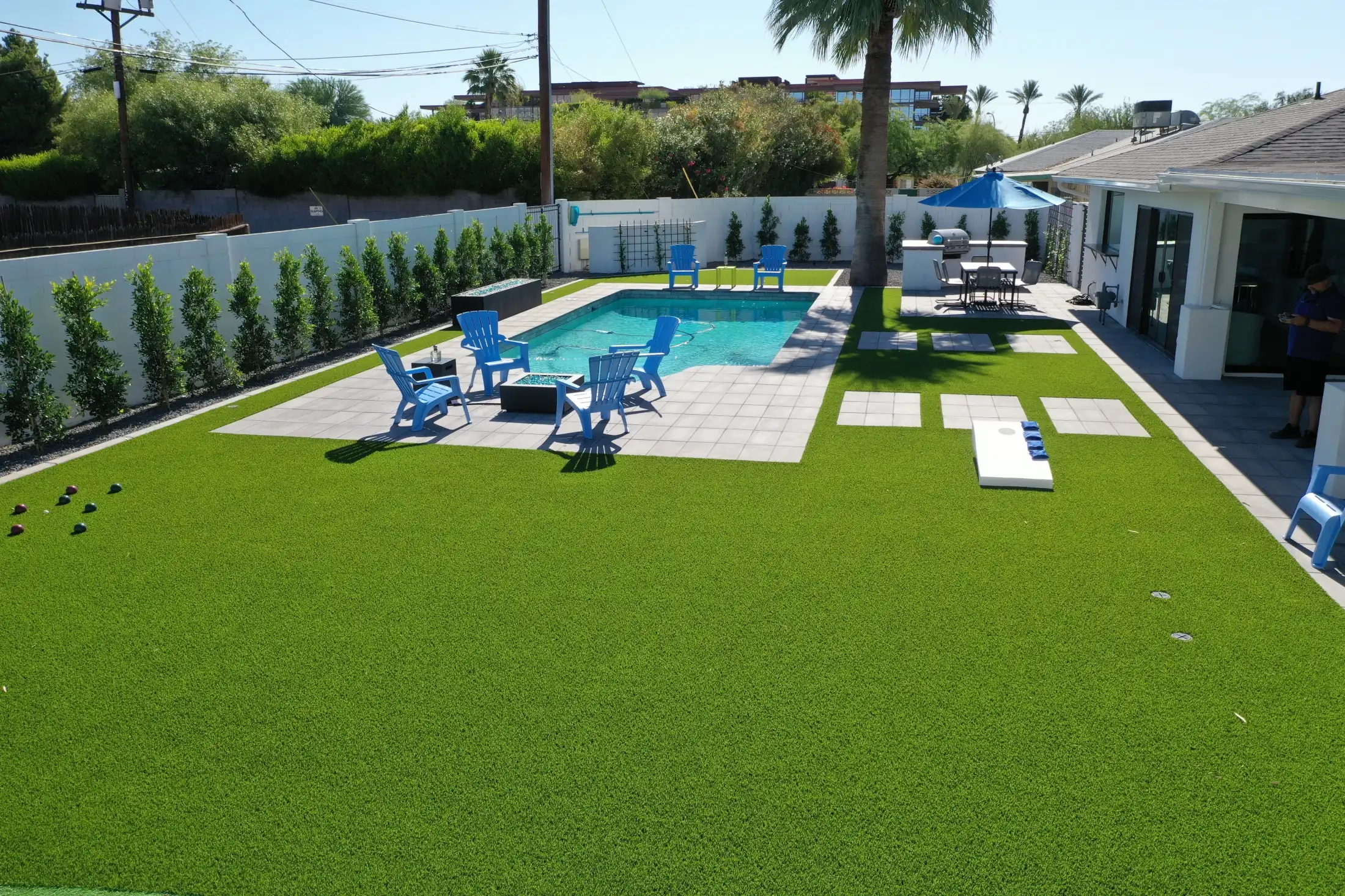 residential artificial grass lawn