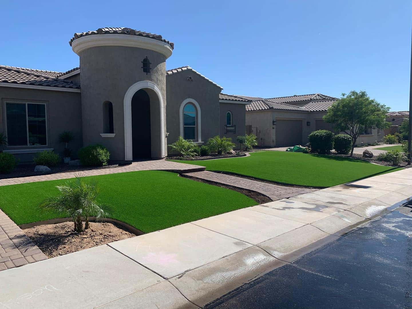 Artificial Grass Example - Front Yard - Paradise Greens Install