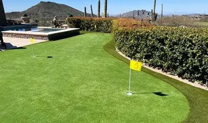 Synthetic backyard putting green in Phoenix, AZ