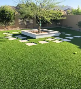 residential artificial grass lawn