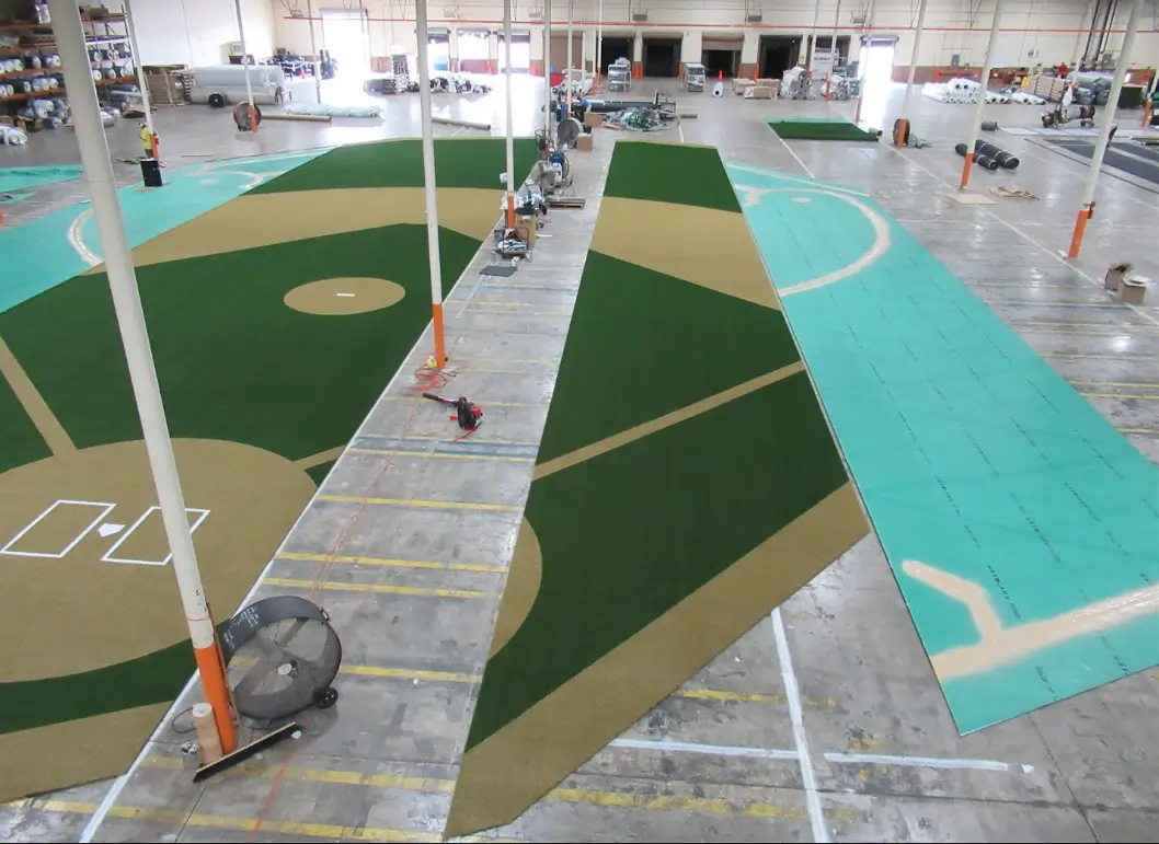 athletic artificial turf construction