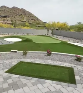 residential backyard putting green