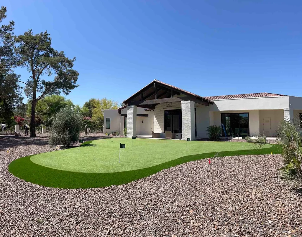 residential front yard putting green