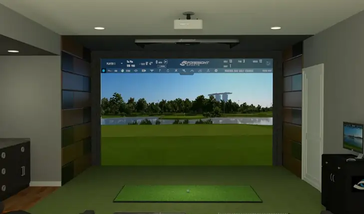 indoor golf simulators artificial turf lawn