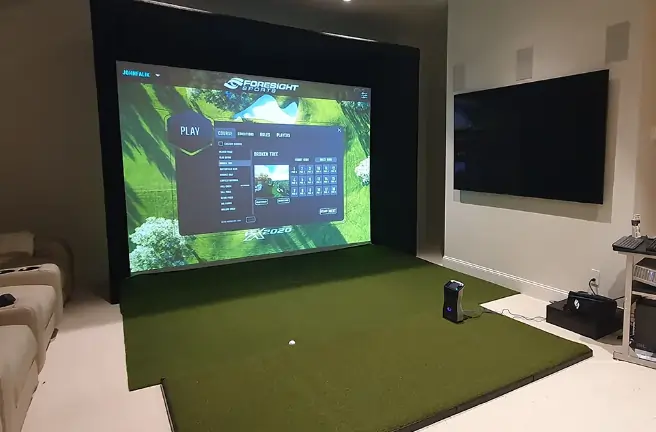 indoor golf simulators artificial turf lawn