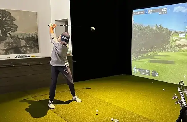 indoor golf simulators artificial turf lawn