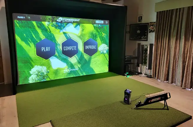 indoor golf simulators artificial turf lawn