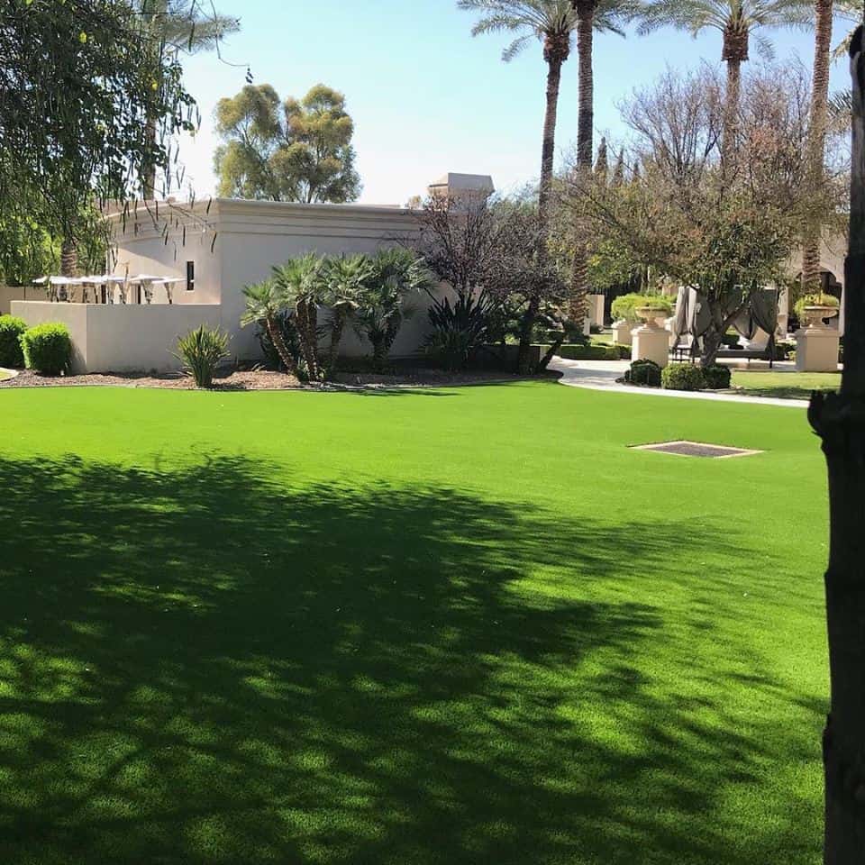 large artificial grass installation