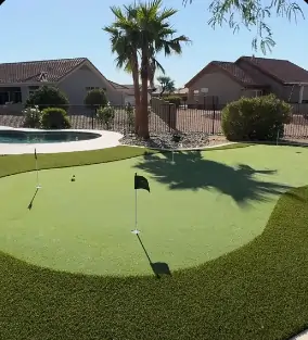 residential backyard putting green