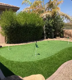 residential backyard putting green