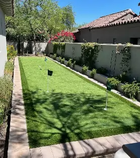 residential backyard putting green