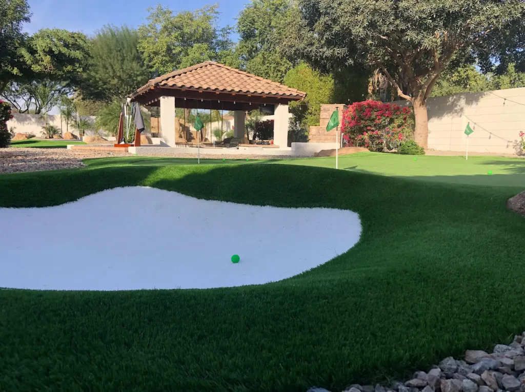 residential backyard putting green