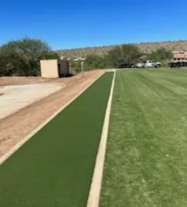 Artificial grass tee line from Paradise Greens