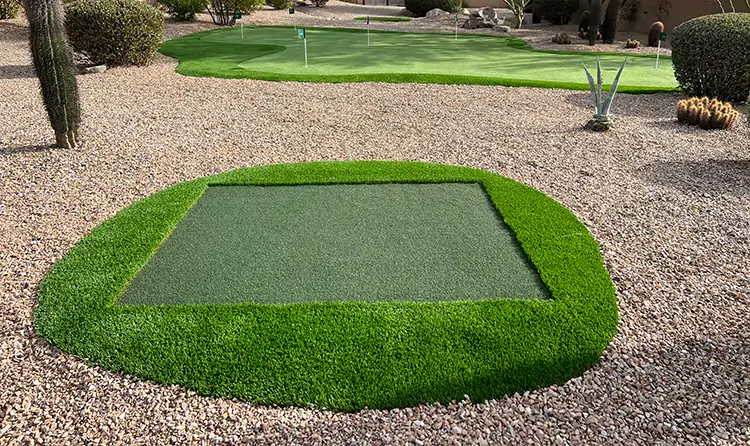 Paradise greens artificial grass tee box