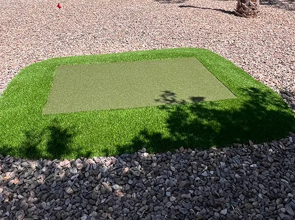 residential tee box installed by Paradise Greens